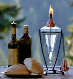 Table Top Glass Torch with Copper Top