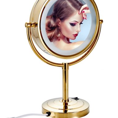 Tabletop Double-sided LED Lighted Makeup Mirror with 10x Magnification