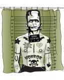 Tattooed Monster  Shower Curtain