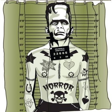Tattooed Monster  Shower Curtain