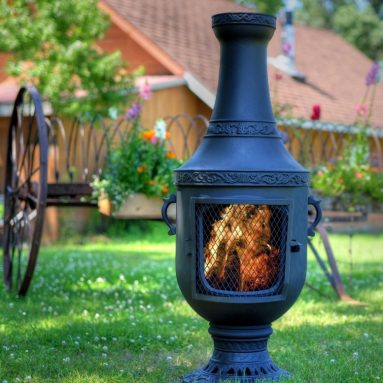 The Blue Rooster Cast Iron Venetian Chiminea