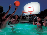 The Lighted Poolside Basketball Hoop