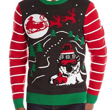 The Ugly Christmas Sweater Kit Men’s Radical Polar Bro Light-Up Sweater