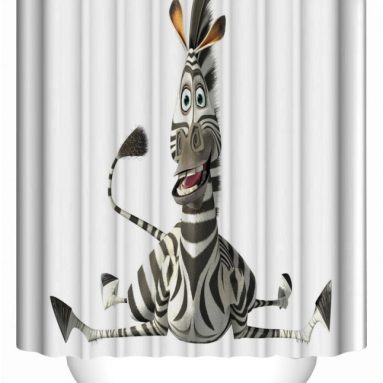 The cartoon A zebra Waterproof Fabric Shower Curtain