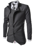 TheLees Mens unbalance 2 button china collar jacket