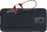 ThinOPTICS Reading Glasses on your Phone, Samsung Galaxy S5 Black Case, +2.00 Red Glasses