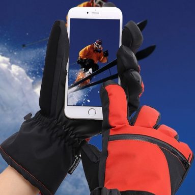 Thinsulate Weatherproof Touchscreen Snow Ski Gloves with Zipper Pocket