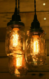 Three Ball Jar Chandelier Light