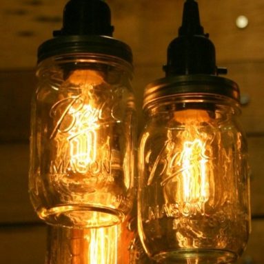 Three Ball Jar Chandelier Light