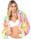 Tie Dye Light Up Fur Jacket