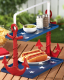Tiered Nautical Anchor Caddy Serving Trays