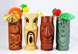 Tiki Mug Set of 4 with Cocktail Picks