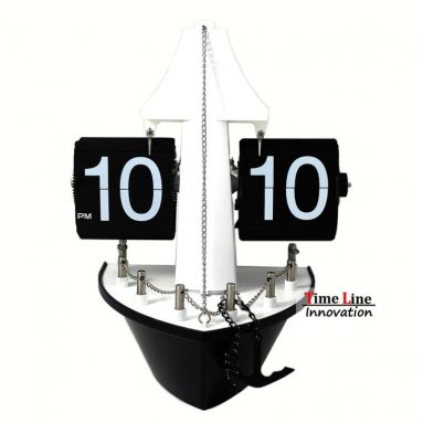 Timeline Sail Boat Bow Retro Auto Flip Clock