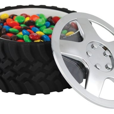 Tire Snack Bowl With Hubcap Lid