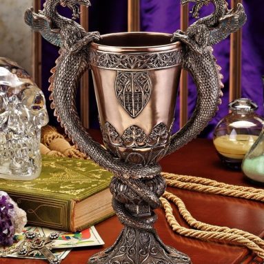 Tomb Guardians Dragon Chalice in Faux Metallic Tone