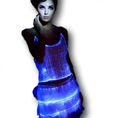 Womens Fiber Optic Light up Mini Skirt