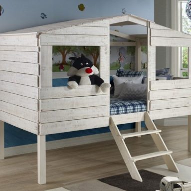 Tree House Loft Beds for Kids & Free Storage Pockets