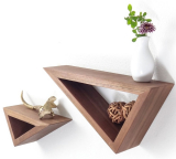 Triangular Floating Black Walnut Shelves