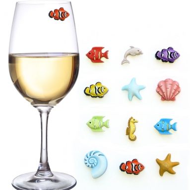 Tropical Fish Magnetic Wine Charms and Markers