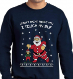 Tstars I Touch My Elf Ugly Christmas Sweater Sweatshirt