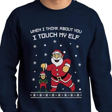 Tstars I Touch My Elf Ugly Christmas Sweater Sweatshirt