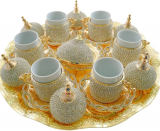 Turkish Coffee Espresso Serving Set Swarovski Crystal