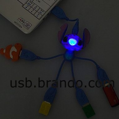 Disney Stitch USB 4-Port Hub Cable