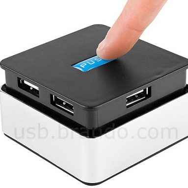USB Push-Push 4-Port Hub Combo