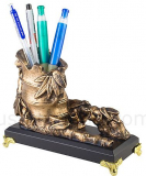 USB Bamboo Pen Holder 4-Port Hub with Speaker