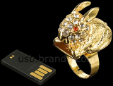 USB Jewel Rabbit Ring Flash Drive