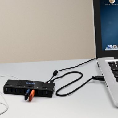USB 3.0 10-Port Hub + 5V 2.1A Smart Charging Port