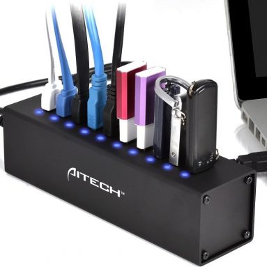 USB 3.0 10 Ports HUB with 12V4A Power Adapter