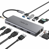 USB C HUB,TOTU 12 in 1 Triple Display Type C Hub Dongle