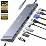 USB C Hub HDMI Ethernet Adapter-VEOOVE 12in1 USB Type C Hub to HDMI 4K VGA