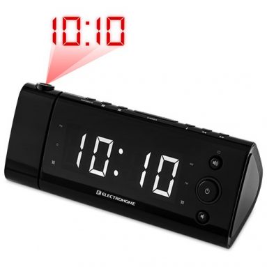 USB Charging Alarm Clock Radio with Time Projection