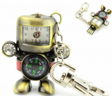 USB Flash Drive with Stainless Steel Robot Time Clock