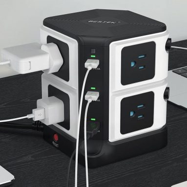 USB Power Strip BESTEK 8-Outlet Surge Protector 1500 Joules