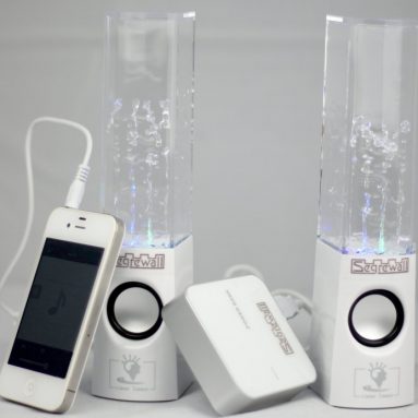 USB Powered Colorful LED Fountain Dancing Water Mini Music Speakers