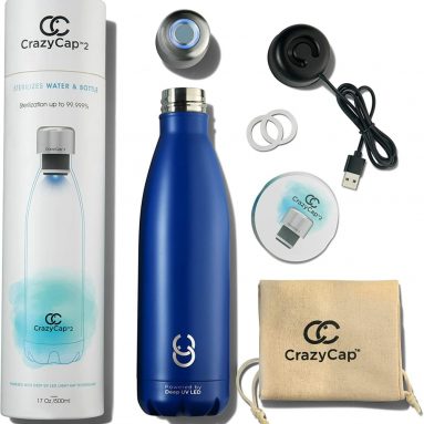 UV Water Purifier Cap and Insulated Self Cleaning Water Bottle