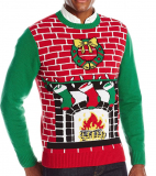 Ugly Christmas Sweater Men’s Fireplace Is Lit Light Up Sweater