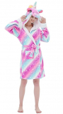 Unicorn Bath Robe Flanel Fleece Christmas Cosplay Robe