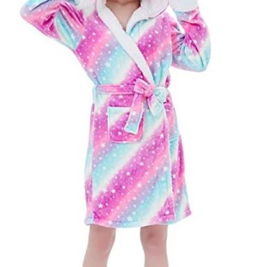 Unicorn Bath Robe Flanel Fleece Christmas Cosplay Robe