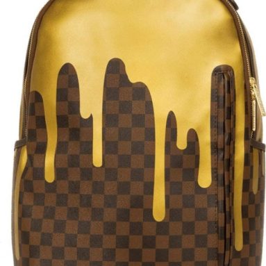 Unisex-Adult Gold Checker Drips Backpack