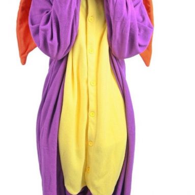 Unisex-adult Kigurumi Onesie Purple Dragon Kigurumi Pajamas