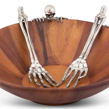 Vagabond House Pewter Metal Skeleton Arm Salad Server