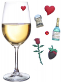 Valentine’s Day Magnetic Wine Charms and Markers for Making Glasses Unique
