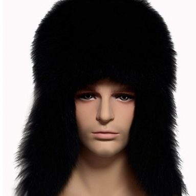 Valpeak Mens Winter Hat Real Fox Fur Genuine Leather Russian Ushanka Bomber Hats