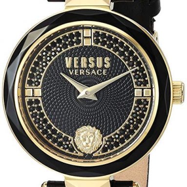 Versace Women’s ‘Covent Garden Crystal’ Quartz Stainless Steel and Leather Casual Watch