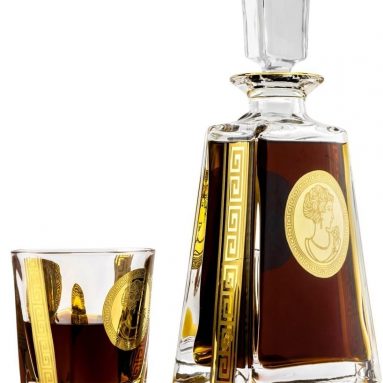 Victoria Bella Crystal Decanter and Whisky Scotch Brandy Glasses