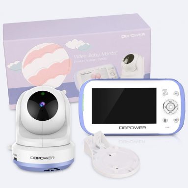 Video Baby Monitor with 4.3″ LCD Split Screen-Viewing Up to 4 Cameras